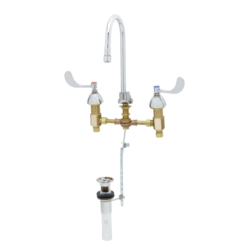 T&S Brass B-0869-04 Concealed Medical Faucet - 4" Wrist Handles & Pop-Up