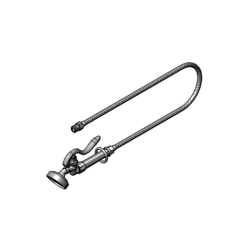 T&S Brass B-0958 Spray Assembly - 3' Clear Vinyl Hose & Angle Valve