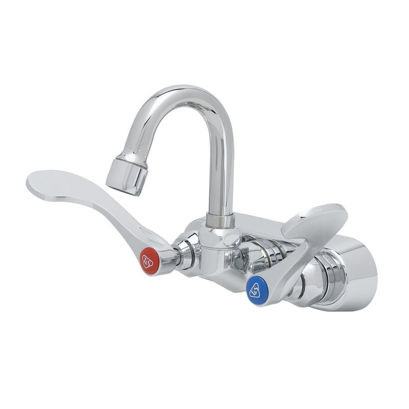 T&S Brass B-1115-131X-WH4 Wall Mount Workboard Faucet - 131X Spout & Wrist Handles
