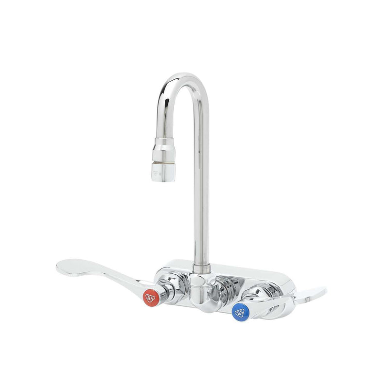 T&S Brass B-1115-132XN5C4 Wall Mount Faucet - Ceramas & 4" Wrist Handles