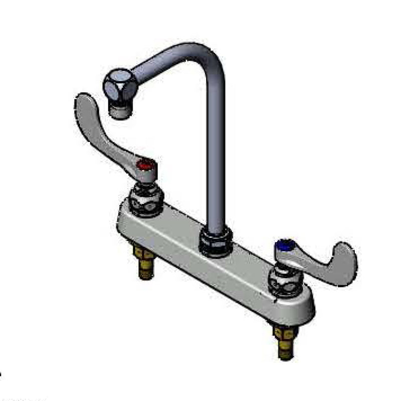 T&S Brass B-1120-04 Workboard Faucet - 8" Centers & High-Arc Gooseneck