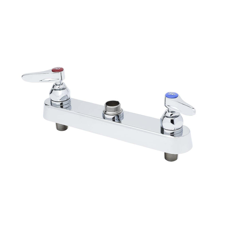 T&S Brass B-1120-LN Deck Mount Workboard Faucet - 8 Inch Centers Lever Handles Less Nozzle