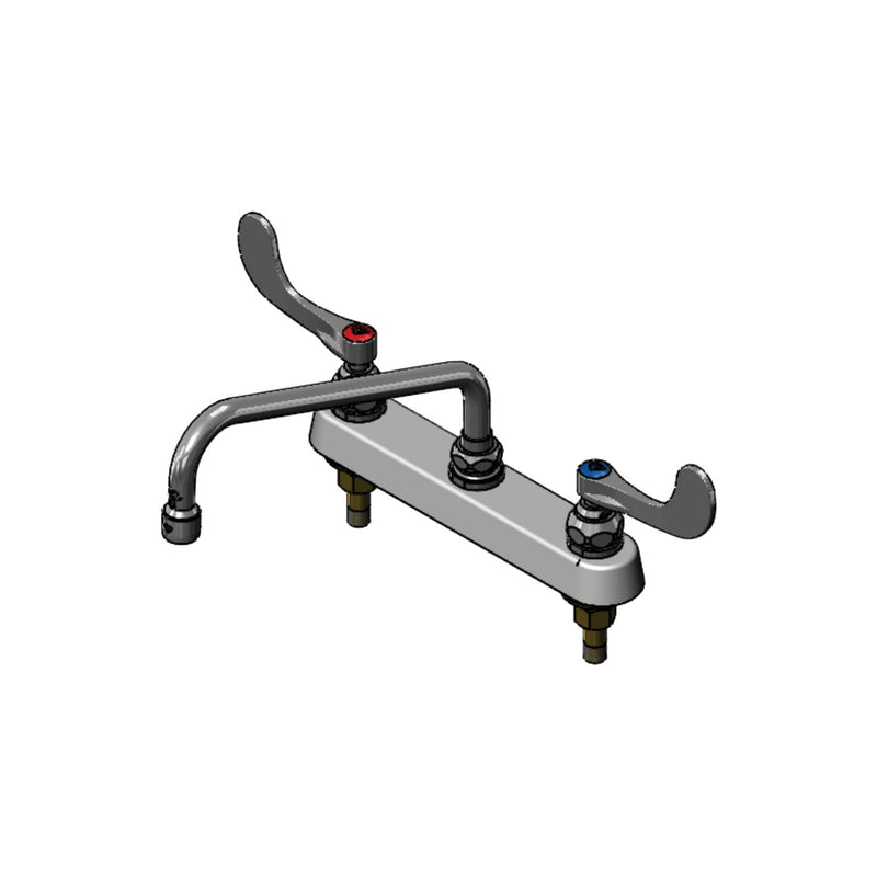 T&S Brass B-1122-WH4 Deck Mount Workboard Faucet - 4" Wrist Handles