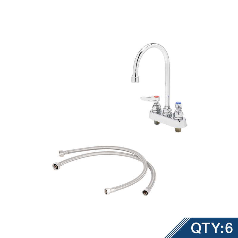 T&S Brass B-1141-KIT-M6 Master Pack (6) Workboard Faucets - 133X Spout & Kit