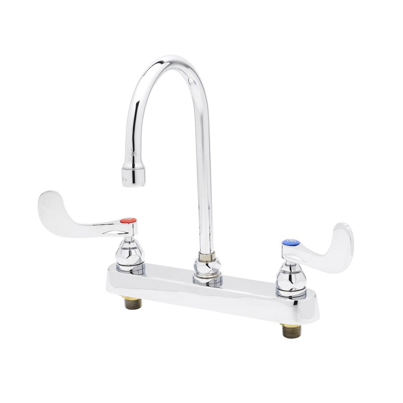 T&S Brass B-1142-04 Workboard Faucet - 8" Centers & 4" Wrist Handles