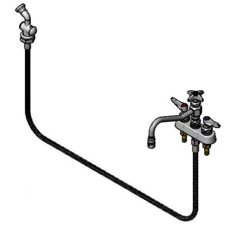 T&S Brass B-1151 Workboard Faucet - 4" Centers & Sidespray