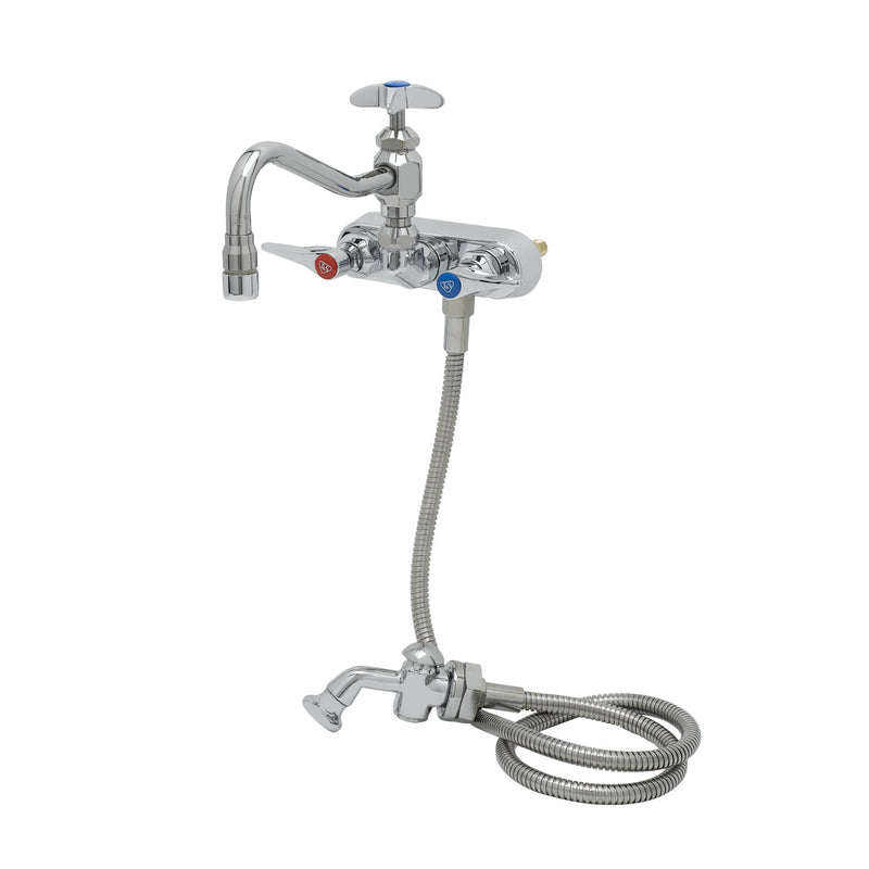 T&S Brass B-1156 Splash Mount Faucet - 4" Centers & Sidespray