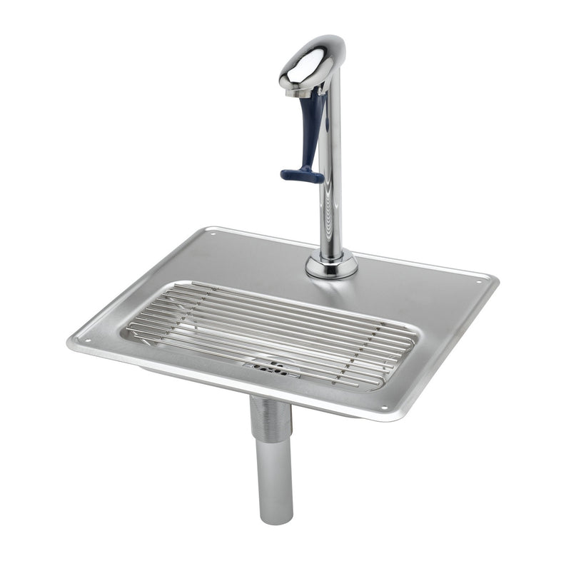 T&S Brass B-1230-12 Water Station - 12" Deck Mount Filler & Drip Pan