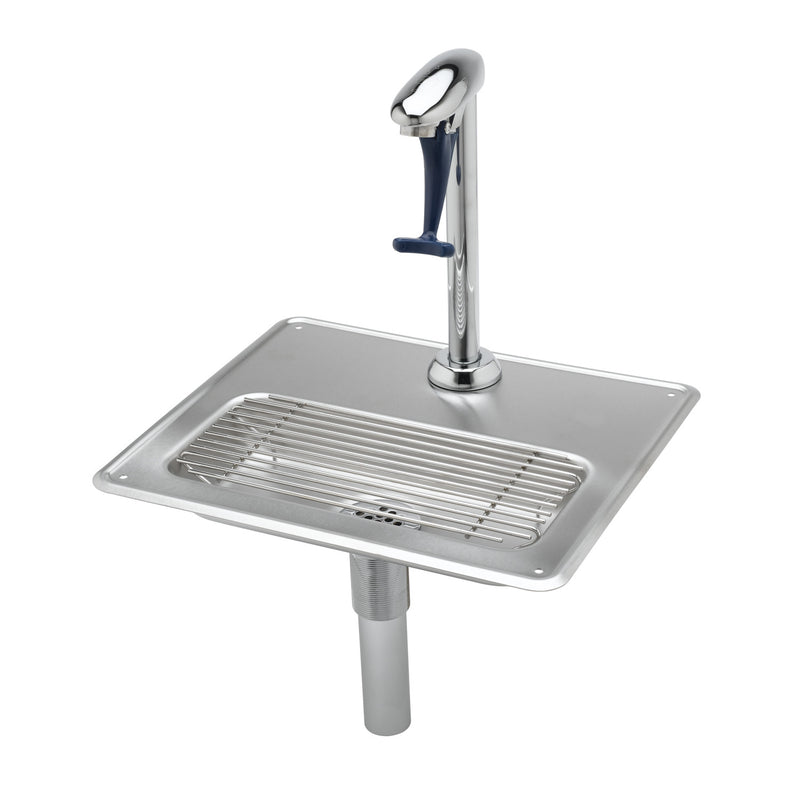 T&S Brass B-1230 Water Station - 10-1/2" Push Back Filler & Pan