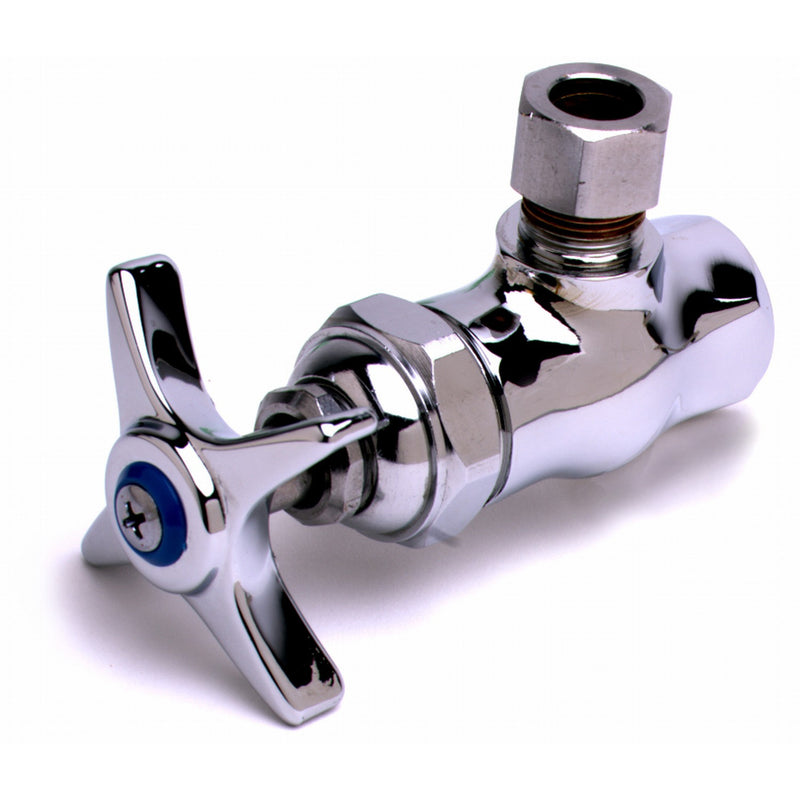 T&S Brass B-1341 Angle Stop - 4-Arm Handle & 3/8" NPT Inlet