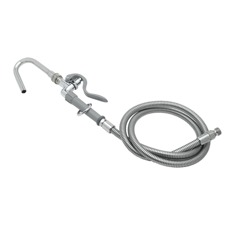 T&S Brass B-1413 Pot Filler Hose - 68" Reinforced w/ Hook Nozzle