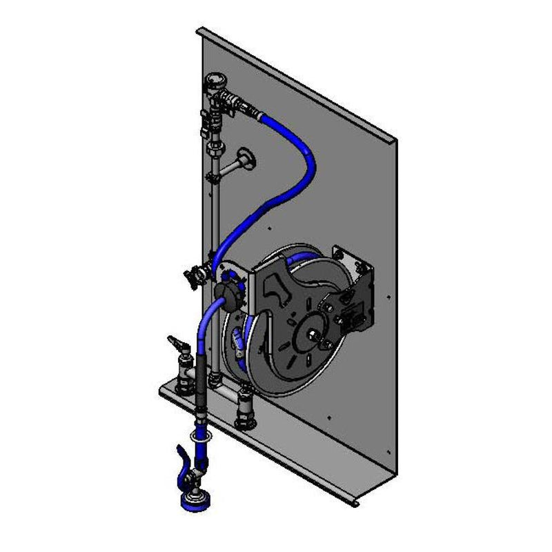 T&S Brass B-1436 Complete SS Hose Reel System - SS Backplate