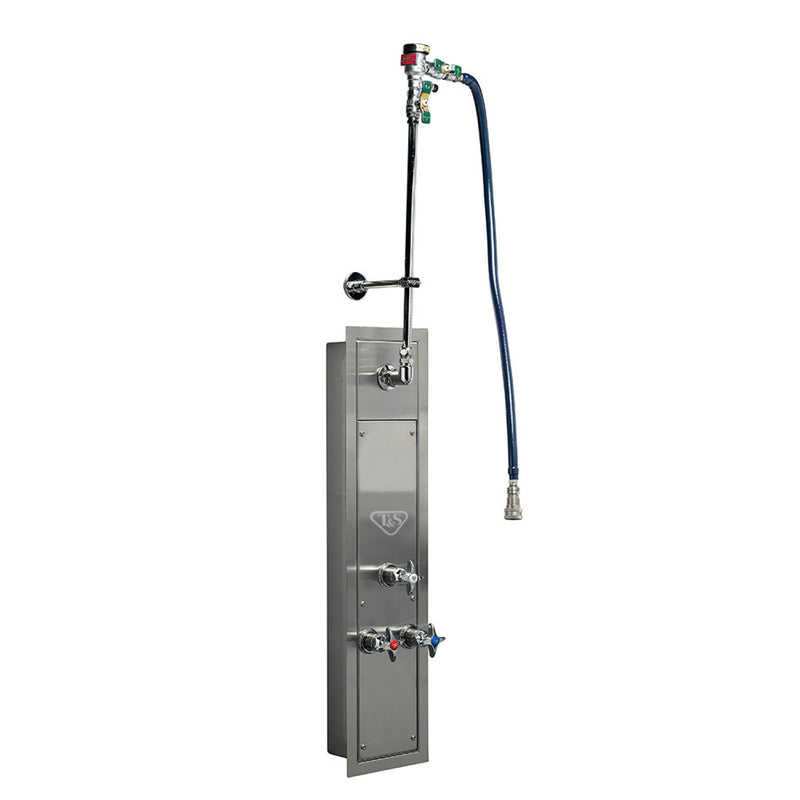 T&S Brass B-1460-RMT Recessed Hose Reel Cabinet - Top Inlets & Eterna Cartridges