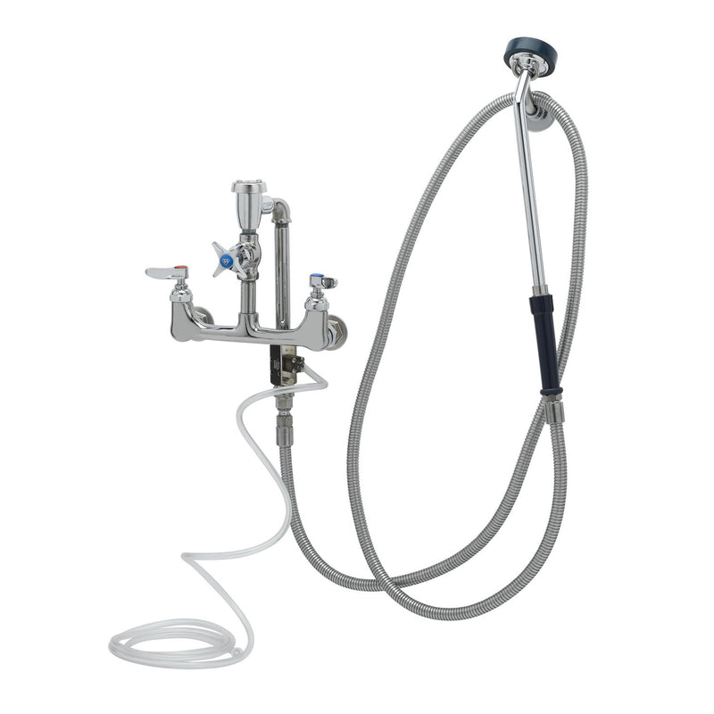 T&S Brass B-2117 Equipment Washer - 12' SS Flex Hose & 8" Centers