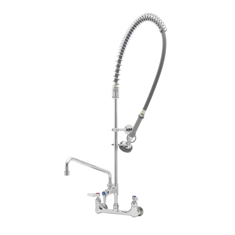 T&S Brass B-2187 Wall Mount Pre-Rinse - 14 Inch ADF B-0107 Sprayer 6 Inch Wall Bracket Finger Hook