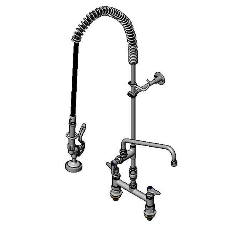 T&S Brass B-2277-01-CR Deck Mount Pre-Rinse - 12" ADF & Cerama Cartridges