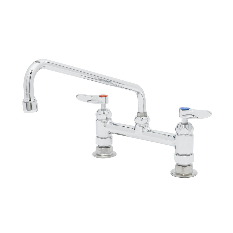 T&S Brass B-2280-CR 8" Deck Mount Faucet - 12" Spout & Cerama Cartridges