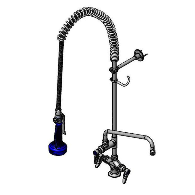 T&S Brass B-2338-08 EasyInstall Pre-Rinse - 12" ADF & B-0108 Spray Valve