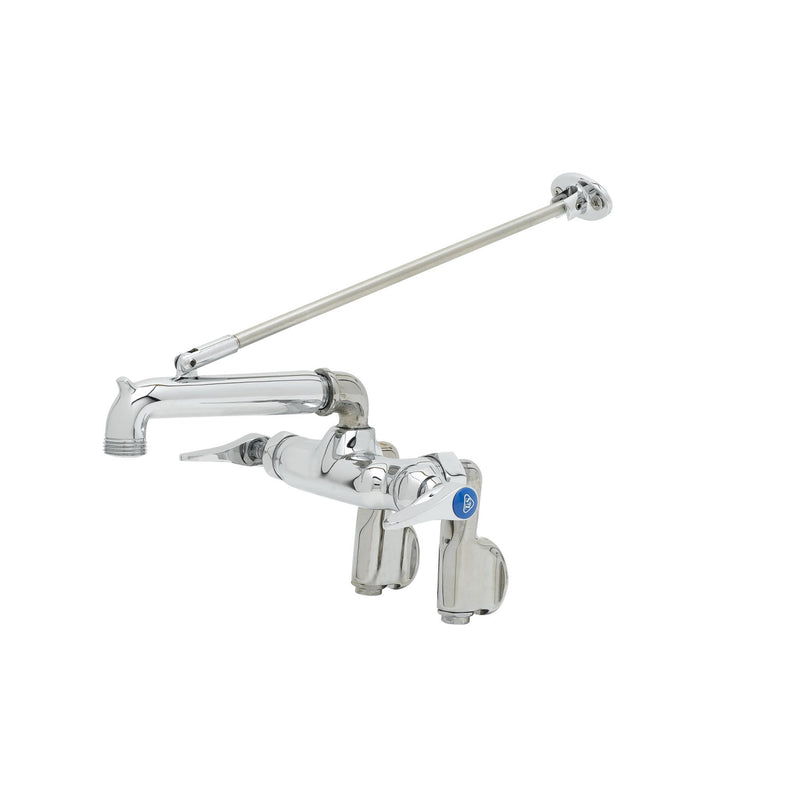 T&S Brass B-2345 Service Sink Faucet - Polished Chrome & Wall Brace