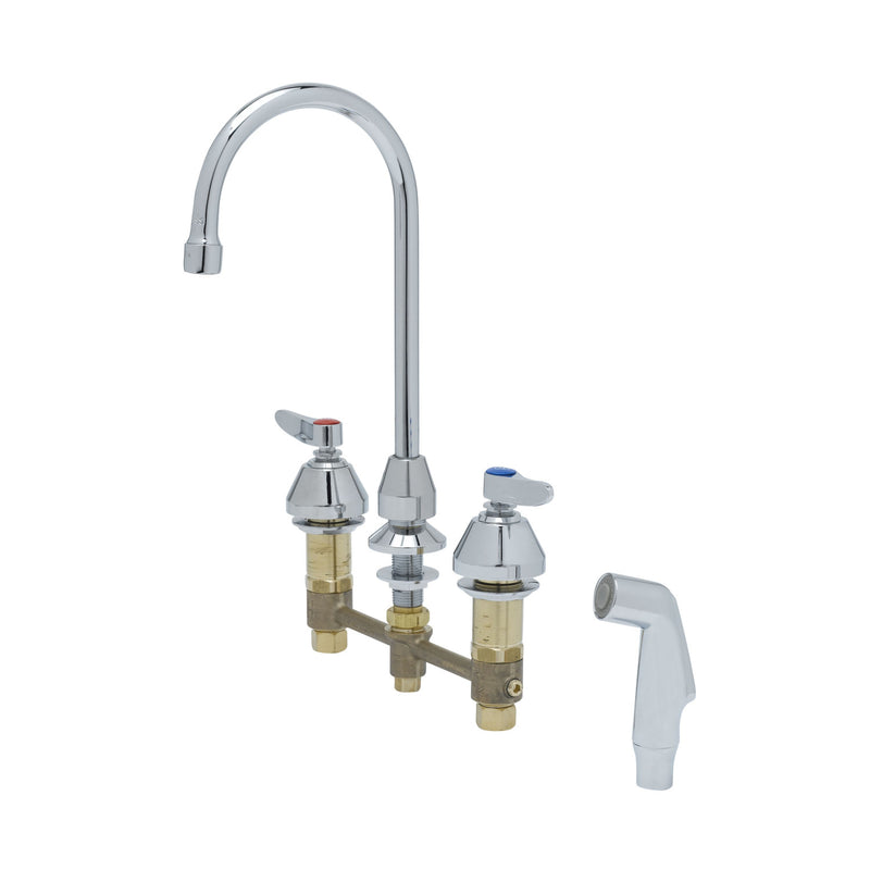 T&S Brass B-2347-03 Widespread Faucet - 133X Gooseneck & Lever Handles