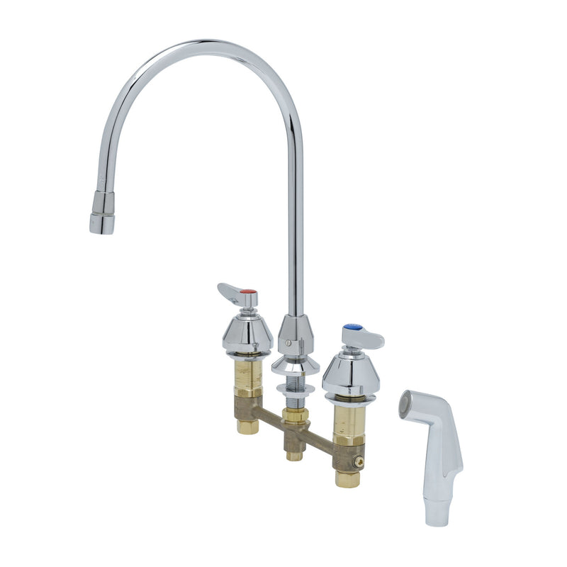 T&S Brass B-2347-04 Medical Faucet - Swivel Gooseneck & Sidespray