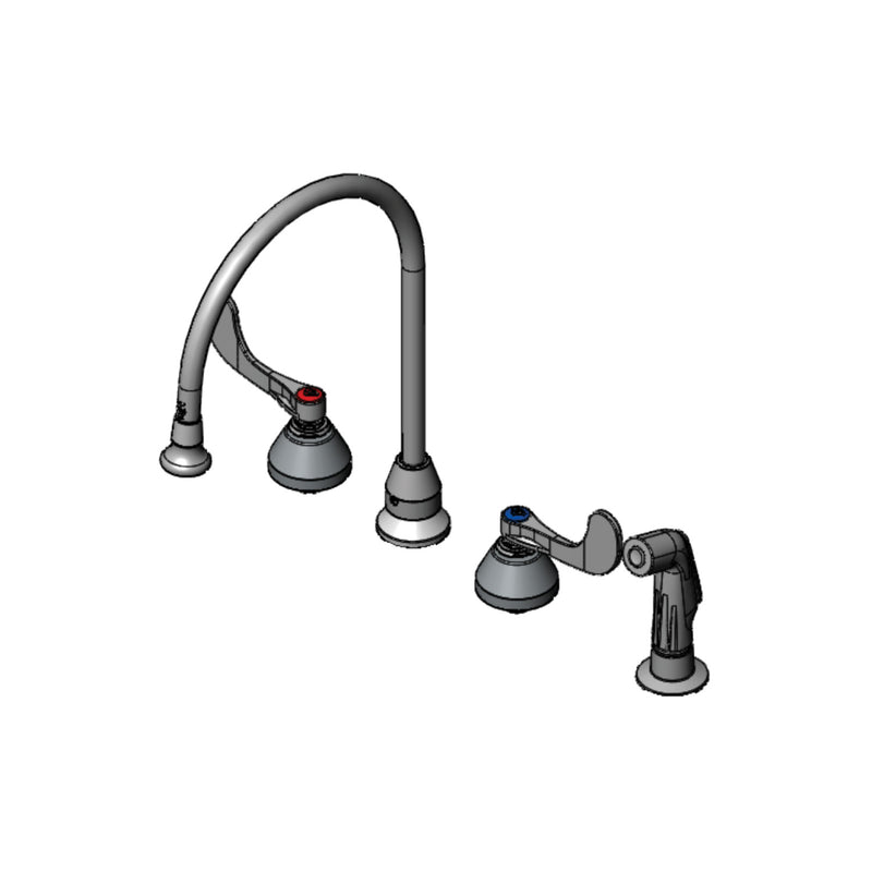 T&S Brass B-2347-07 Medical Faucet - Rosespray Gooseneck & 7' Sidespray