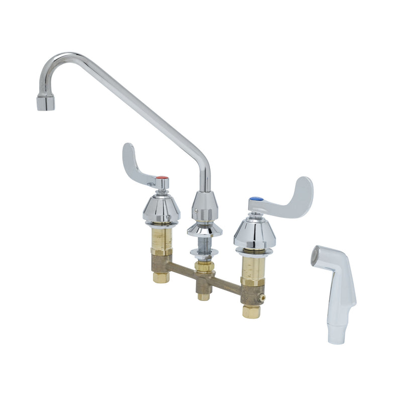 T&S Brass B-2347-166X Widespread Mixing Faucet - 9" High-Arc Swing Nozzle