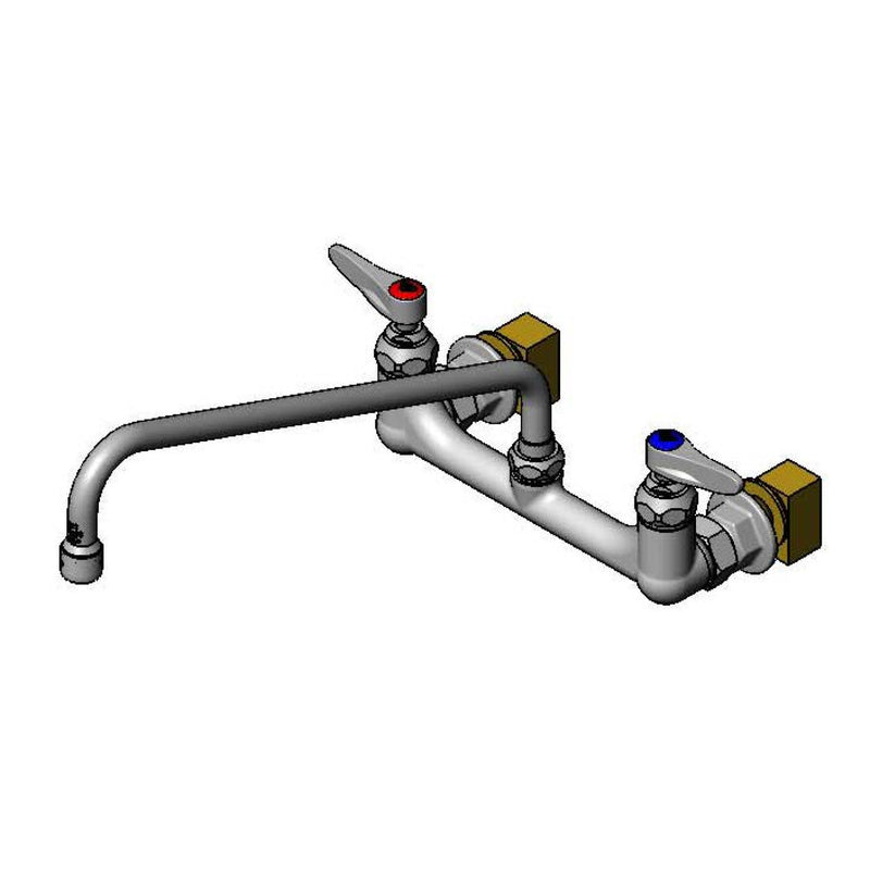 T&S Brass B-2358 Splash Mount Mixing Faucet - 14" Swivel Swing Nozzle