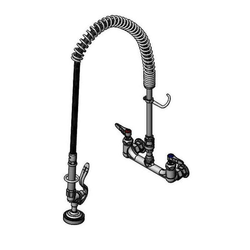 T&S Brass B-2400 Pre-Rinse Unit - Spring Action & 8" Wall Mount