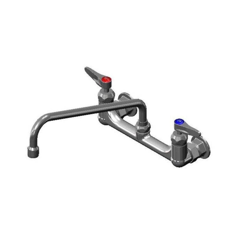 T&S Brass B-2428-CR Double Pantry Faucet - 8" Wall Mount & Cerama Cartridges