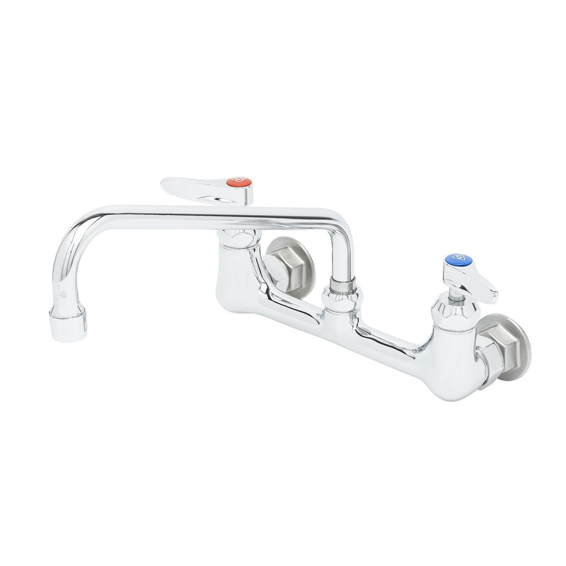 T&S Brass B-2429-CR Double Pantry Faucet - 8" Wall Mount & Cerama Cartridges