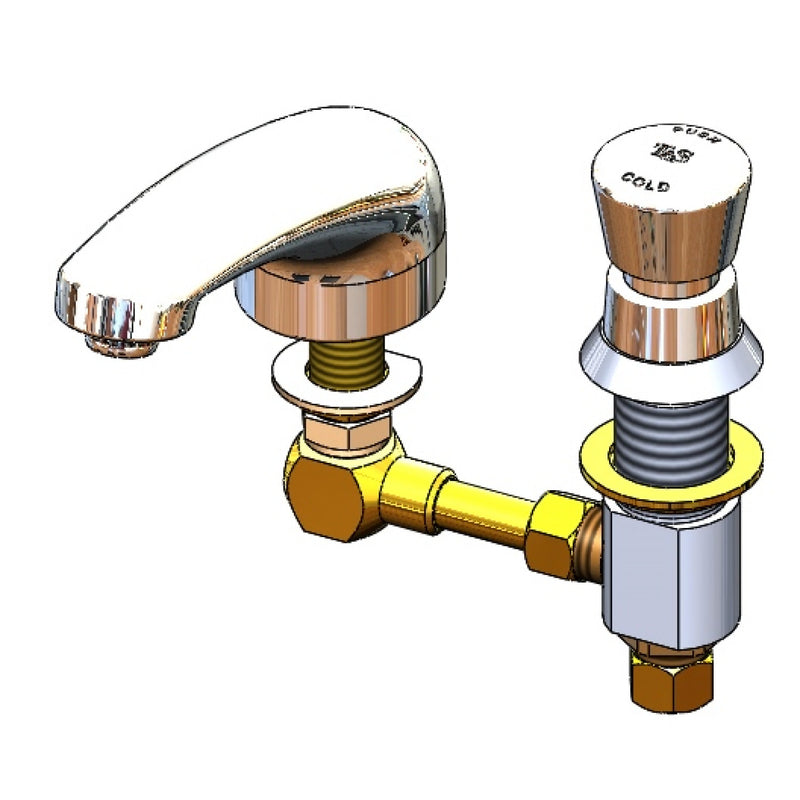 T&S Brass B-2453 Single Temp Faucet - Push-Button Metering