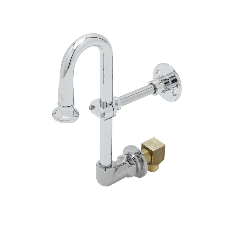 T&S Brass B-2456-W-119X Wall Mount Elbow Faucet - 119X Gooseneck & Rosespray