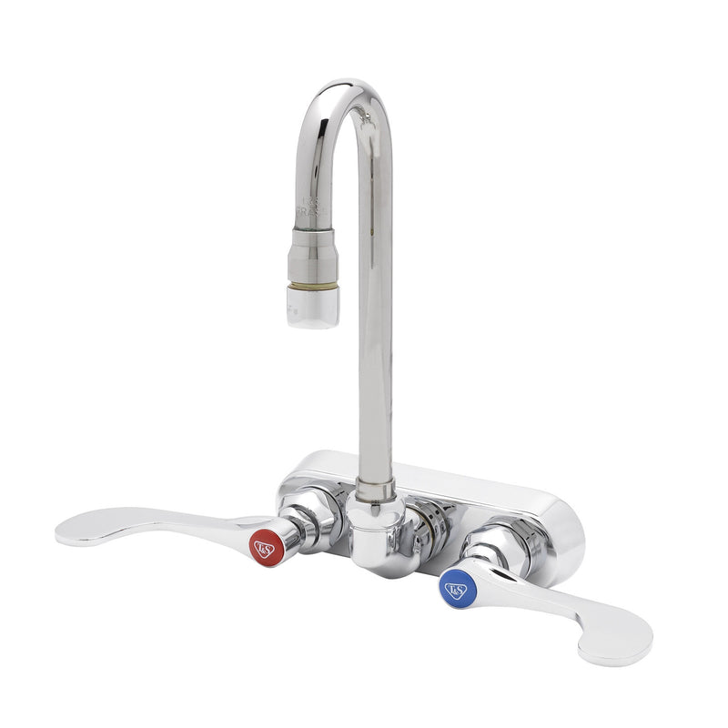 T&S Brass B-2459 Splash Mount Faucet - 2-7/8" Gooseneck & 4" Centers