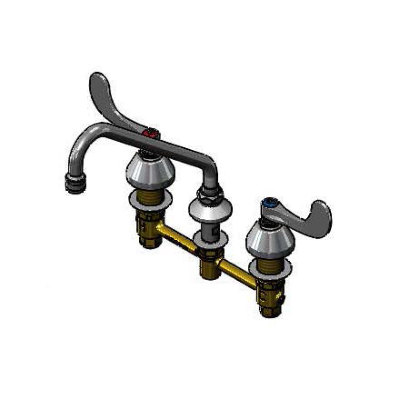 T&S Brass B-2857 Widespread Faucet - 9" Swing Nozzle & 2.2 GPM Laminar
