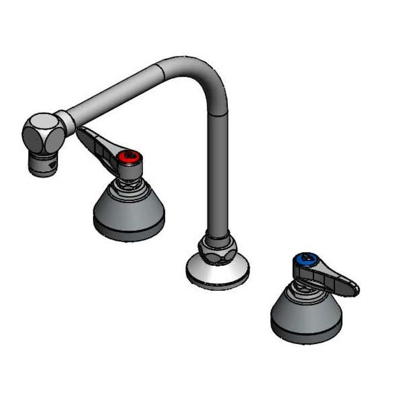 T&S Brass B-2858 Widespread Faucet - 8" Centers & High-Arc Spout