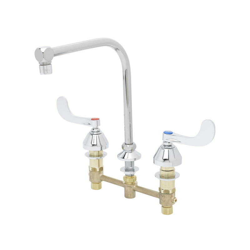 T&S Brass B-2859 Widespread Faucet - 8" Centers & High-Arc Gooseneck