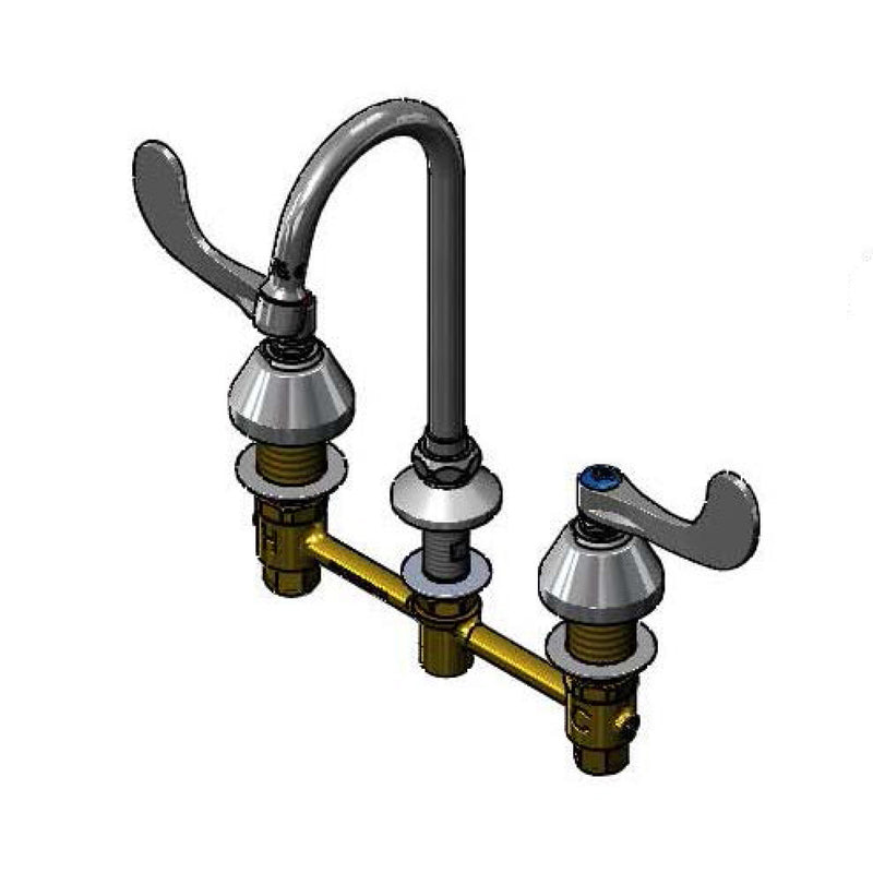 T&S Brass B-2866-04-01QT Medical Faucet - 8" Centers & 1/4-Turn Cartridges