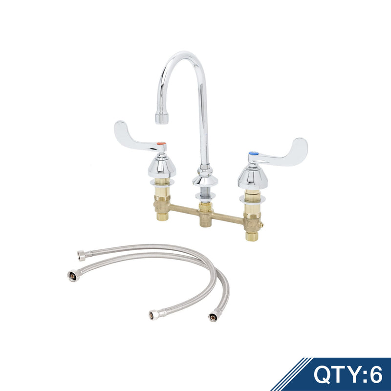 T&S Brass B-2866-05-KIT-M6 Master Pack (6) Medical Faucets - 1/4-Turn & Gooseneck