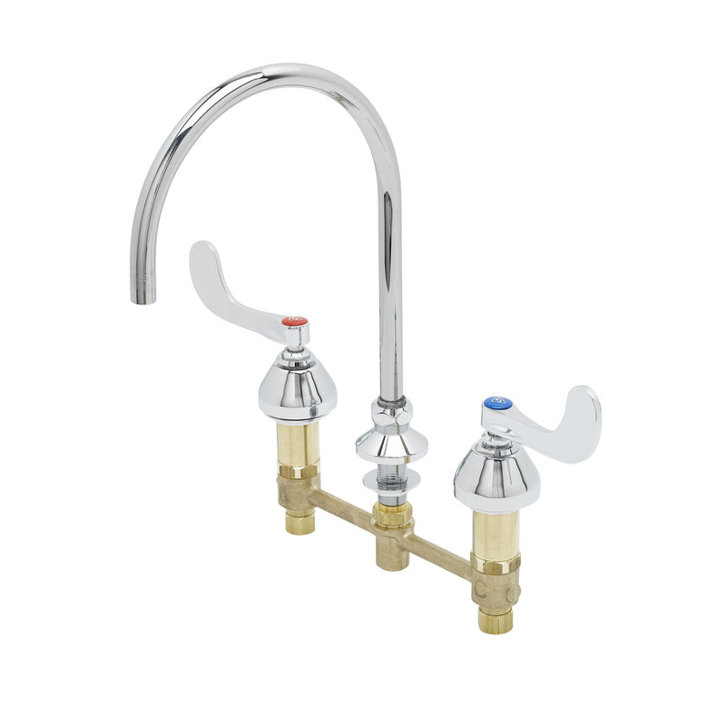 T&S Brass B-2866-08 Medical Faucet - 8" Centers & Plain End Gooseneck