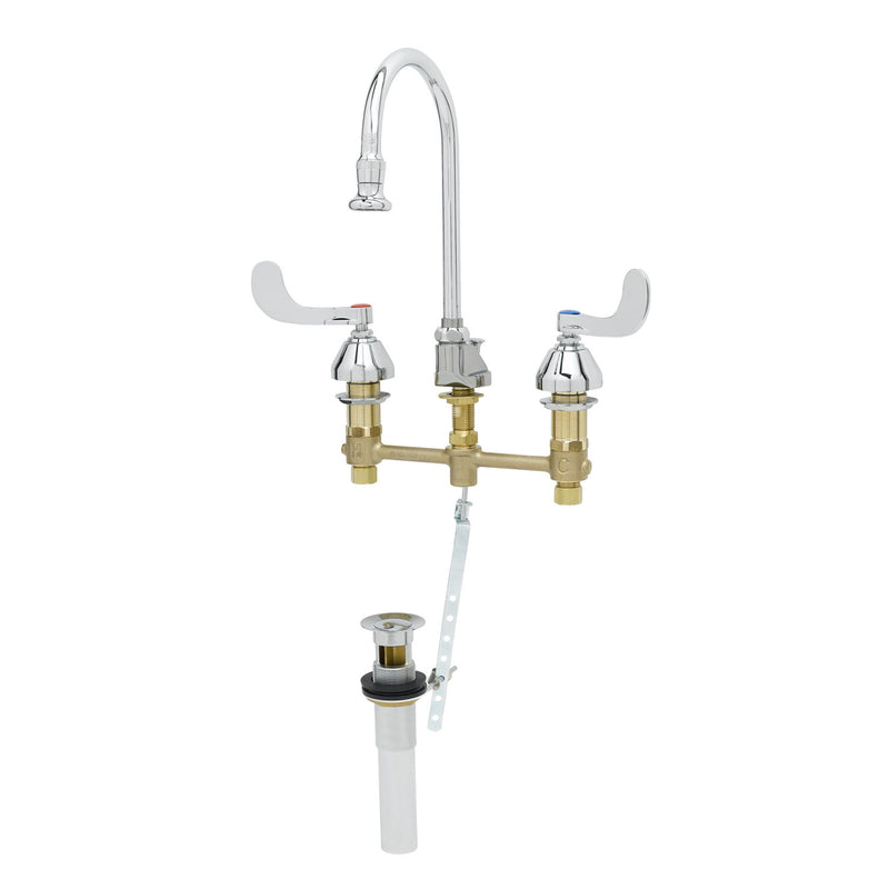 T&S Brass B-2868-04 Medical Faucet - Rosespray Swivel Gooseneck & Pop-Up