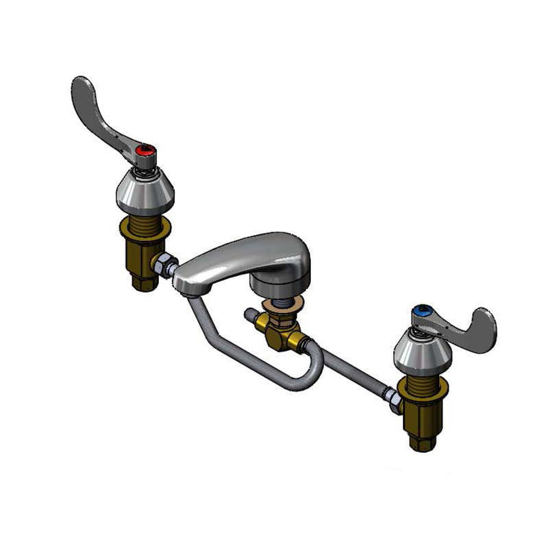 T&S Brass B-2990-FLWH4 Widespread Faucet - Flex Lines & 4" Wrist Handles