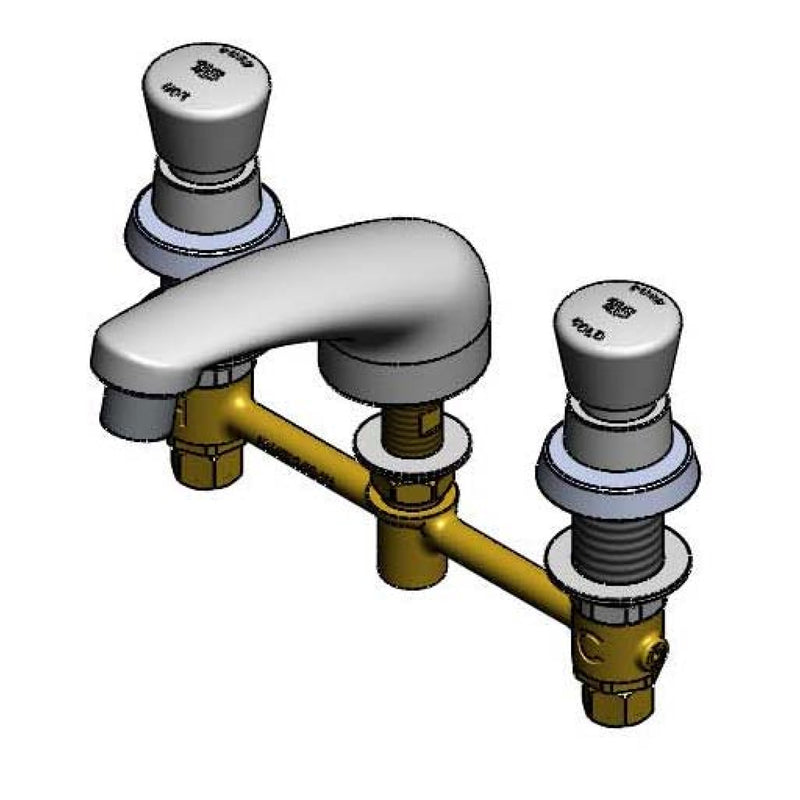 T&S Brass B-2991-VR Metering Widespread Faucet - Vandal-Resistant 2.2 GPM