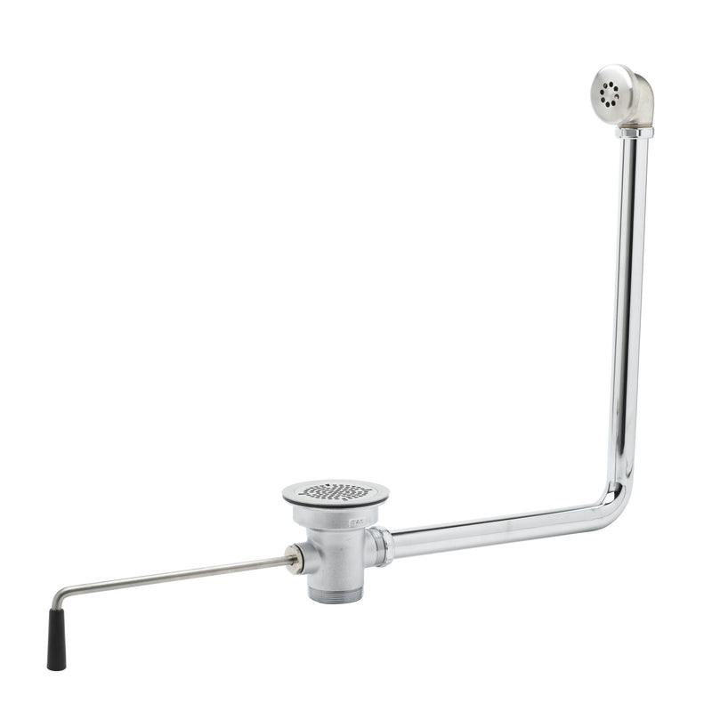 T&S Brass B-3952-01 Twist Waste Valve - 3-1/2" Opening w/ Overflow & 1-1/2" Adapter