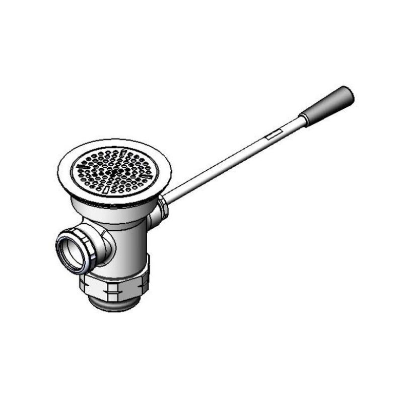 T&S Brass B-3960-BSP Lever Waste Valve - 3" Opening w/ BSP Adapter