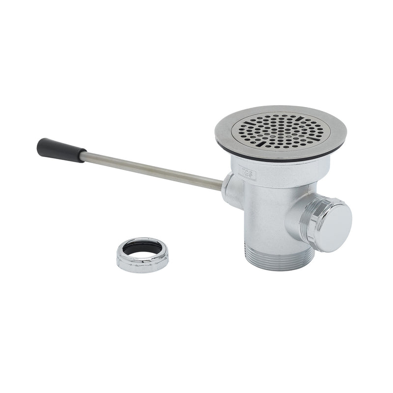 T&S Brass B-3962 Lever Waste Valve - 3" Opening & 2" NPT Outlet
