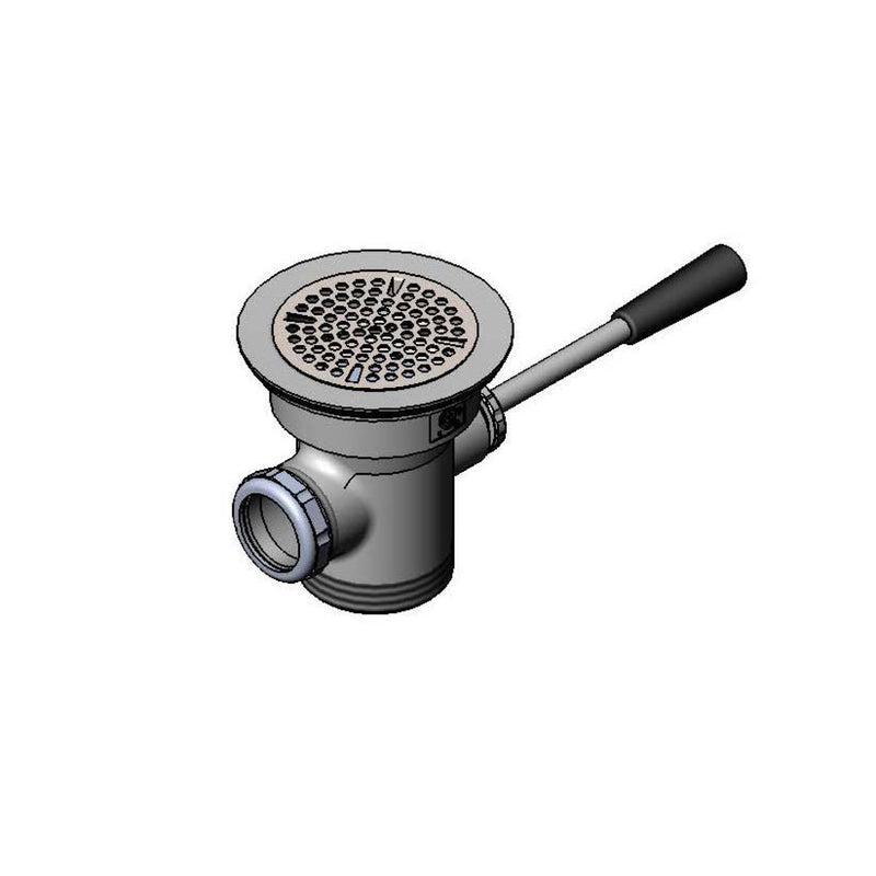 T&S Brass B-3972-XS Waste Drain Valve - Short Lever Handle & 3-1/2" x 2"