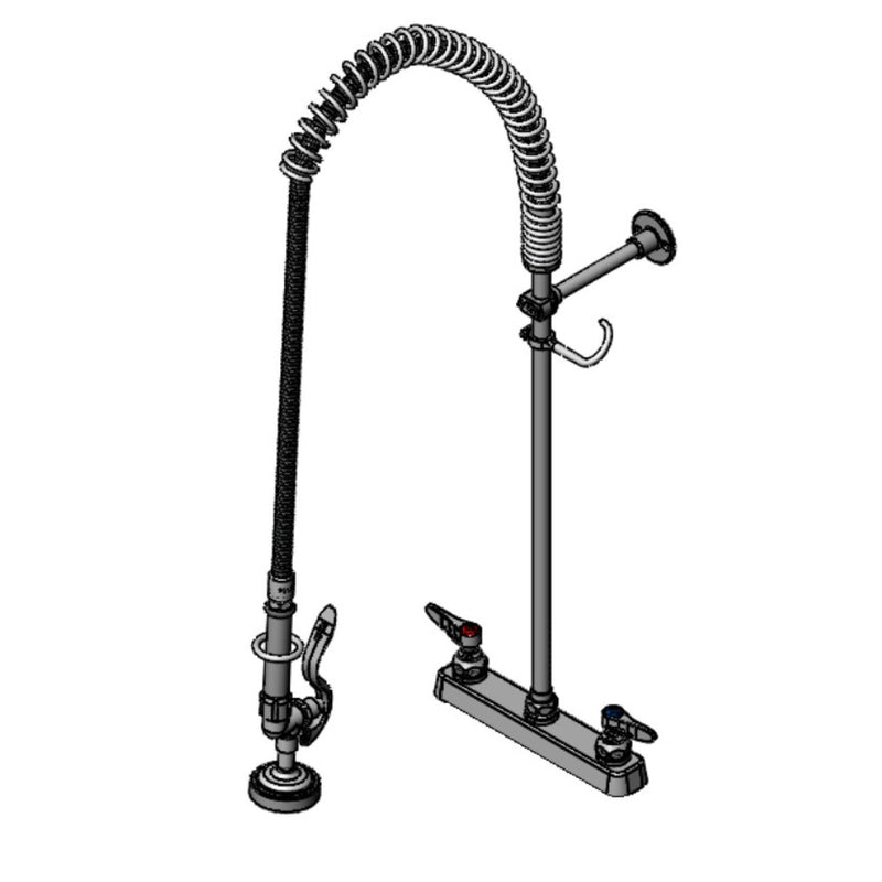 T&S Brass B-5120-B-22R-48H Workboard Pre-Rinse - 8" Deck Mount w/ 22" Riser & 48" Hose