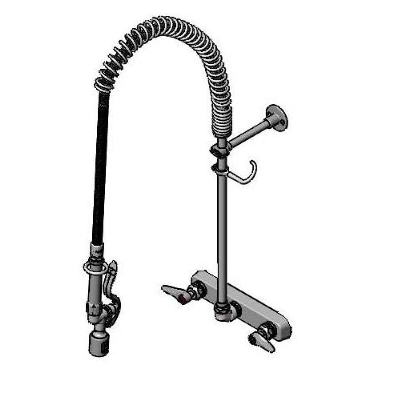 T&S Brass B-5125-CR-BJ Workboard Pre-Rinse - 8" Wall Mount w/ Cerama & B-0107-J