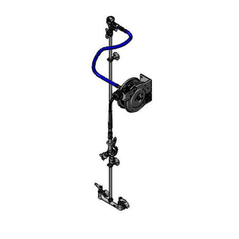T&S Brass B-7102-U1CXS1E Open 12' SS Hose Reel System - Exposed Piping & B-0107-C